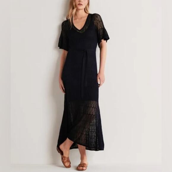 Boden Pointelle Knitted Midi Dress Women's Size 8 - Picture 12 of 13